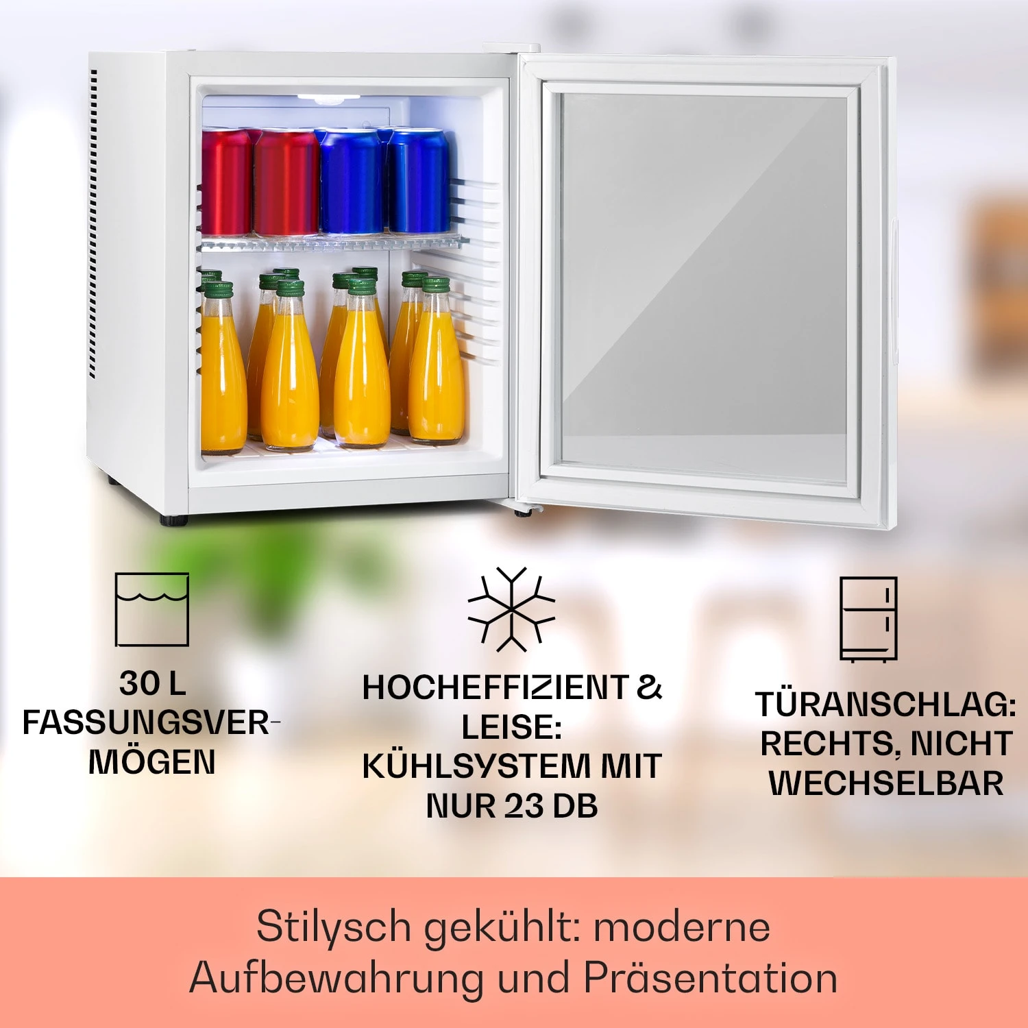 Brooklyn 32 Mini-Kühlschrank Glastür LED Ablage 4 Brooklyn 32 Mini-Kühlschrank Glastür LED Ablage – Bild 2