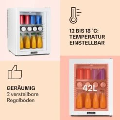 Brooklyn 42 Mini-Kühlschrank Glastür LED Ablage 13 Brooklyn 42 Mini-Kühlschrank Glastür LED Ablage -Klarstein 10035227 de 0004 usp