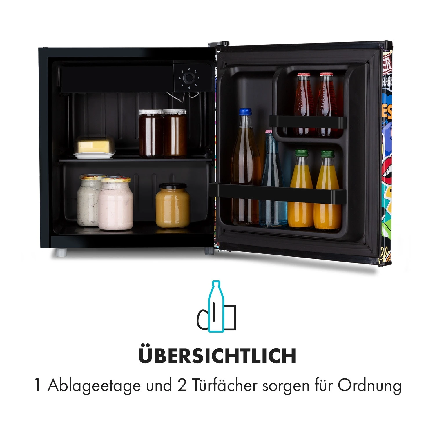 Cool Vibe 46+ Kühlschrank 46 Liter 1 Boden Stickerbomb-Style 8 Cool Vibe 46+ Kühlschrank 46 Liter 1 Boden Stickerbomb-Style – Bild 6