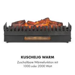 Kamini FXL Elektrischer Kamin Kamineinsatz 1000/2000W 2W LED Schwarz 12 Kamini FXL Elektrischer Kamin Kamineinsatz 1000/2000W 2W LED Schwarz -Klarstein 10035275 de 0003 logo