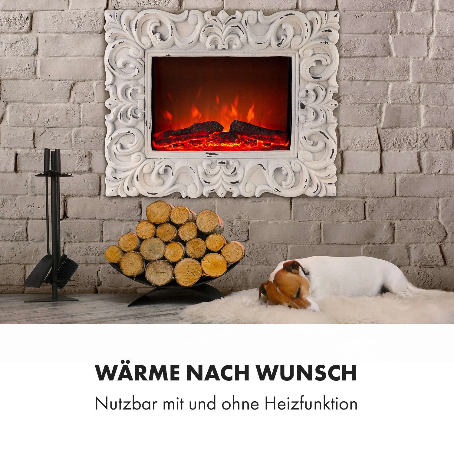 Alpbach Snow Elektrischer Kamin 1800W 2 Heizstufen 65 Cm Weißer Rahmen 8 Alpbach Snow Elektrischer Kamin 1800W 2 Heizstufen 65 Cm Weißer Rahmen – Bild 6