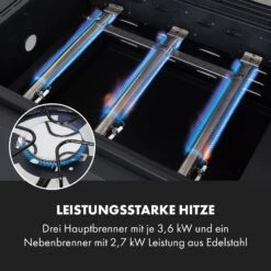 Kingsville Smoker Kombigrill Gas Kohle Smoker 13,5kW 3+1 Brenner -Klarstein 10035409 de 0005 logo