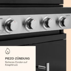 Valdosta 4.1 Gasgrill 4 X 2,8 KW + 2,5 KW Brenner Edelstahl Mobil 15 Valdosta 4.1 Gasgrill 4 X 2,8 KW + 2,5 KW Brenner Edelstahl Mobil -Klarstein 10035415 de 0006 logo