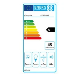 Balzac Silent 60 Dunstabzugshaube 250W 3 Stufen 604 M³/h LED EEK A 23 Balzac Silent 60 Dunstabzugshaube 250W 3 Stufen 604 M³/h LED EEK A -Klarstein 10035466 energy label