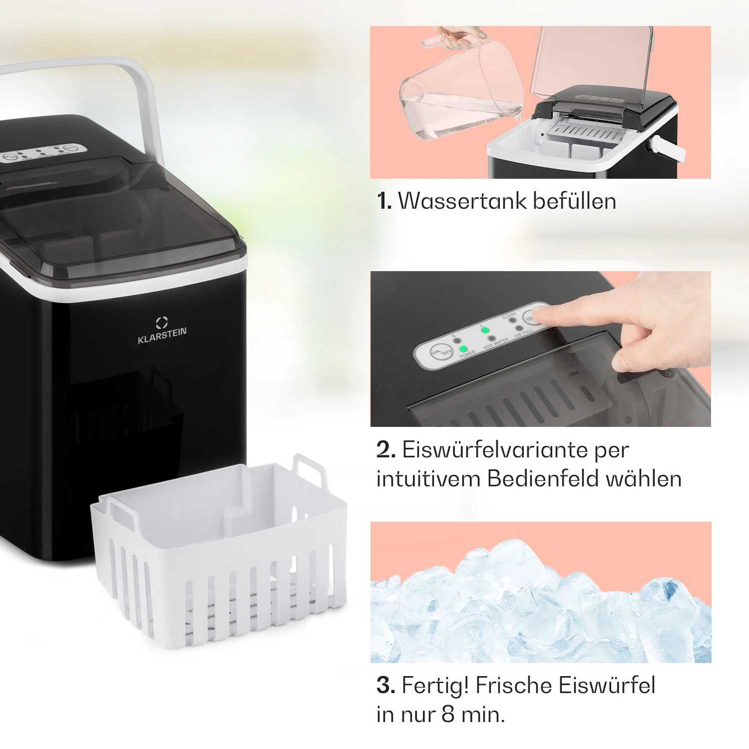 Arctic Porter Eiswürfelmaschine Bullet-Eis 12kg/24h Edelstahl 6 Arctic Porter Eiswürfelmaschine Bullet-Eis 12kg/24h Edelstahl – Bild 4