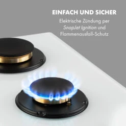 Goldflame 5 Gaskochfeld 5-flammig Messing-Brenner Glaskeramik -Klarstein 10035615 de 0005 logo