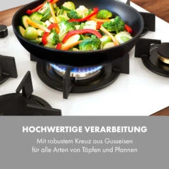 Goldflame 5 Gaskochfeld 5-flammig Messing-Brenner Glaskeramik -Klarstein 10035615 de 0007 logo