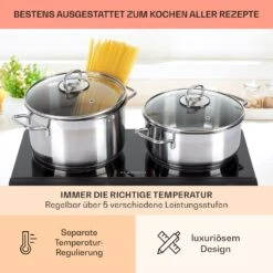 Cookbuddy Doppel-Kochfeld 2400W 5 Leistungsstufen Glaskeramik 15 Cookbuddy Doppel-Kochfeld 2400W 5 Leistungsstufen Glaskeramik -Klarstein 10035705 de 0005 usp