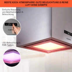 Kronleuchter Smart Inselabzugshaube 595m³/h App-Steuerung LED-Panel -Klarstein 10035709 de 0004 usp