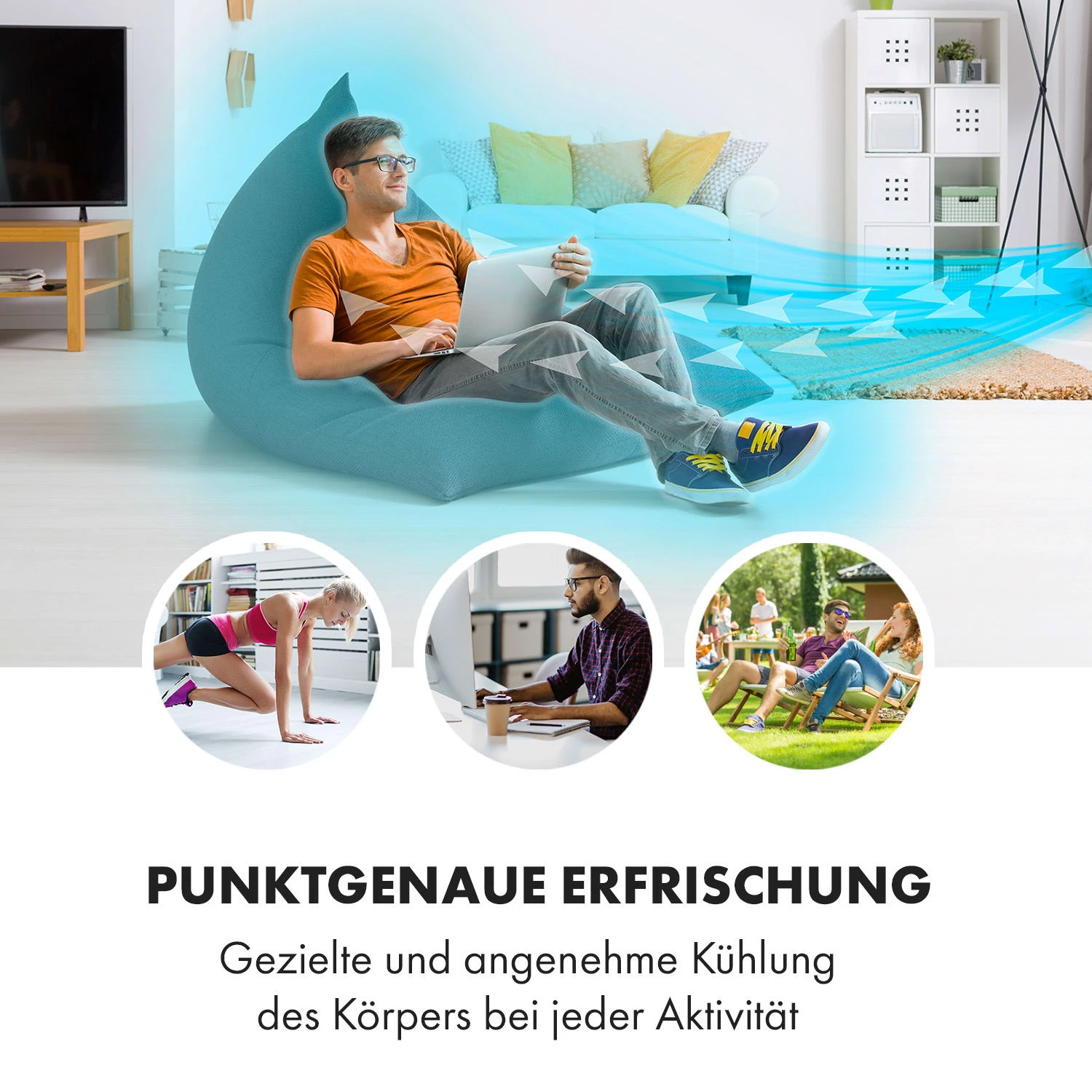 Cooler Rush Ventilator Luftkühler 5,5L 45W Fernbedienung 5x Eispack 4 Cooler Rush Ventilator Luftkühler 5,5L 45W Fernbedienung 5x Eispack – Bild 2