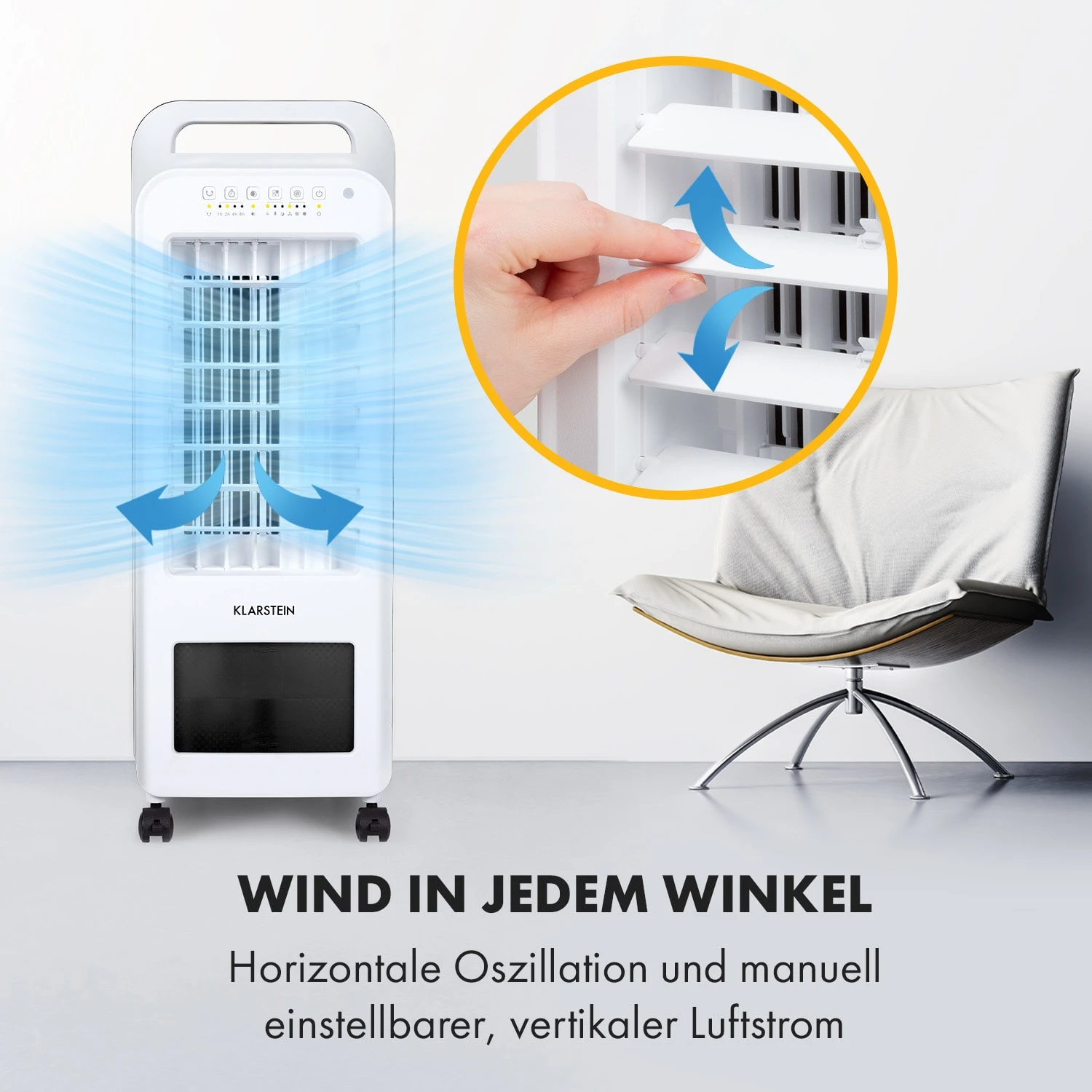 Cooler Rush Ventilator Luftkühler 5,5L 45W Fernbedienung 5x Eispack 5 Cooler Rush Ventilator Luftkühler 5,5L 45W Fernbedienung 5x Eispack – Bild 3