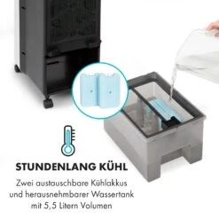 Cooler Rush Ventilator Luftkühler 5,5L 45W Fernbedienung 5x Eispack 17 Cooler Rush Ventilator Luftkühler 5,5L 45W Fernbedienung 5x Eispack -Klarstein 10035824 de 0006 logo