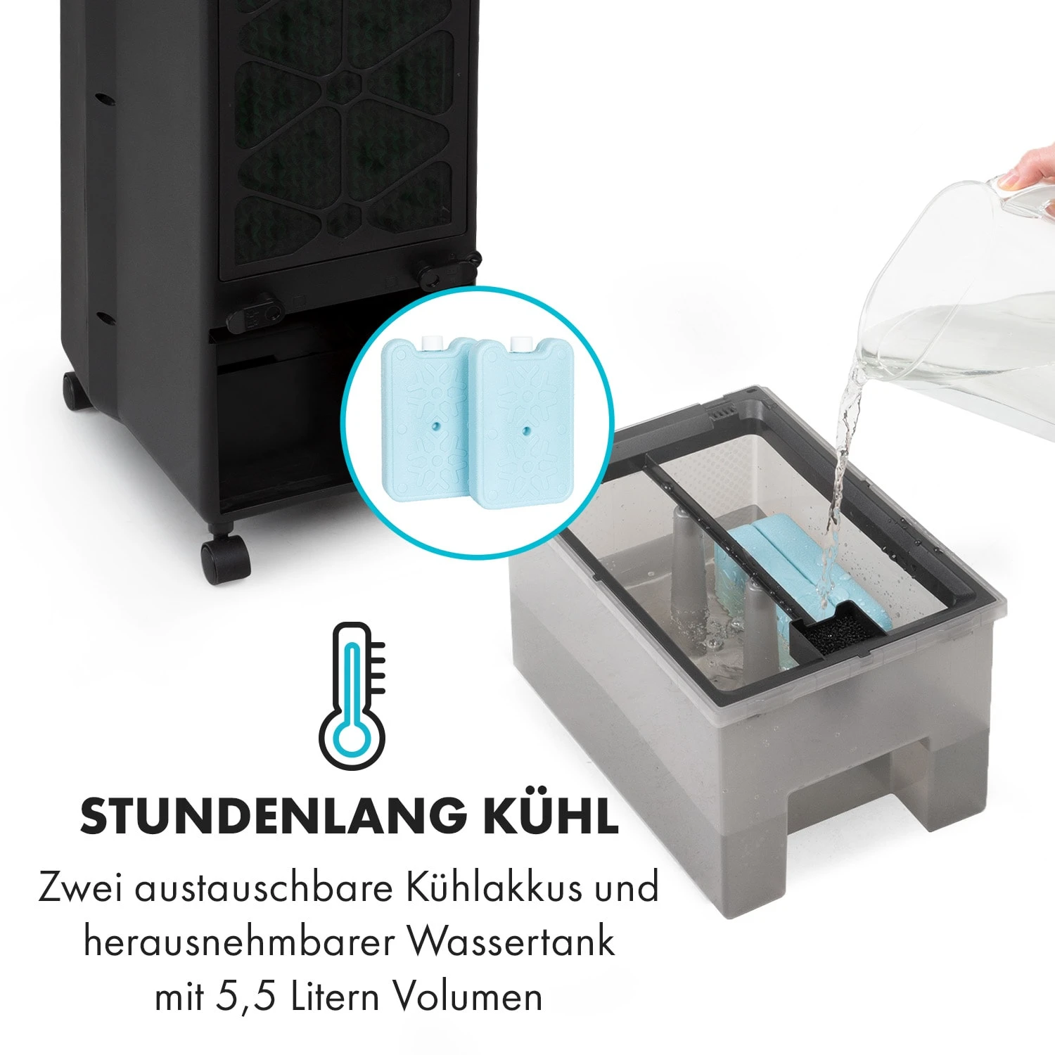 Cooler Rush Ventilator Luftkühler 5,5L 45W Fernbedienung 5x Eispack 8 Cooler Rush Ventilator Luftkühler 5,5L 45W Fernbedienung 5x Eispack – Bild 6