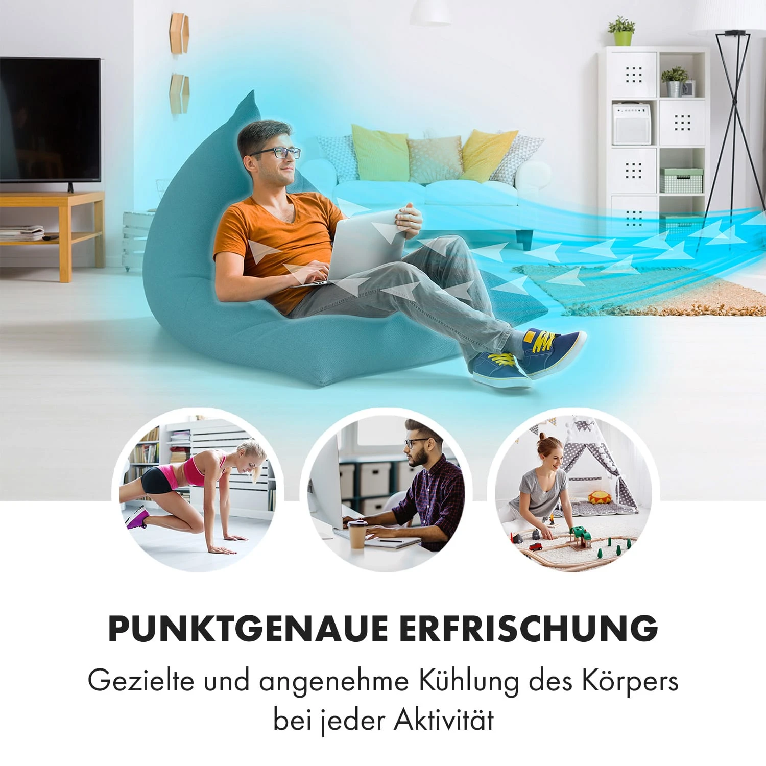 Polar Tower Smart Ventilator Luftkühler 7L 85W Fernbedienung Eispack 4 Polar Tower Smart Ventilator Luftkühler 7L 85W Fernbedienung Eispack – Bild 2