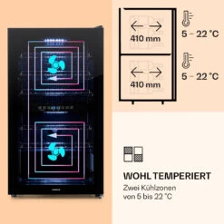 Shiraz 29 Duo Weinkühlschrank 2 Zonen 80L/29 Flaschen 5-22°C Touch -Klarstein 10035846 de 0003 logo