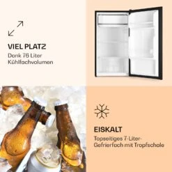 Spitzbergen 83 Kühlschrank 76 Liter Plus 7-Liter-Gefrierfach 2 Böden 10 Spitzbergen 83 Kühlschrank 76 Liter Plus 7-Liter-Gefrierfach 2 Böden -Klarstein 10035971 de 0002 logo