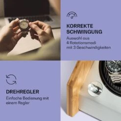 Garonne 2 Uhrenbeweger 1 Drehteller 2 Uhren 3 Speeds 4 Modi Bambus 9 Garonne 2 Uhrenbeweger 1 Drehteller 2 Uhren 3 Speeds 4 Modi Bambus -Klarstein 10036041 de 0003 logo