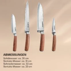 Kaito Damaszener Messerset 4-teilig Extra Scharf Griffe Aus Rosenholz -Klarstein 10036059 de 0006 logo