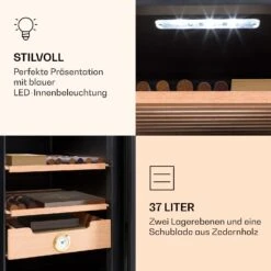 Klarstein El Presidente 37 Zigarren-Humidor 37L 2 Einschübe 1 Fach Zedernholz 15 Klarstein El Presidente 37 Zigarren-Humidor 37L 2 Einschübe 1 Fach Zedernholz -Klarstein 10036101 de 0006 logo