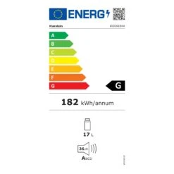 Geheimversteck Mini-Kühlschrank 2 Ebenen 17Ltr. 26dB Thermoelektrisch 15 Geheimversteck Mini-Kühlschrank 2 Ebenen 17Ltr. 26dB Thermoelektrisch -Klarstein 10036104 energy label
