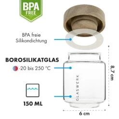 Glaswerk Cassia Gewürzgläser 6 St. 130 Ml Borosilikatglas Holzdeckel Luftdicht 15 Glaswerk Cassia Gewürzgläser 6 St. 130 Ml Borosilikatglas Holzdeckel Luftdicht -Klarstein 10036357 de 0007 logo