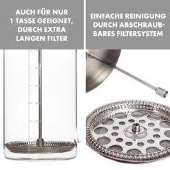 Glaswerk Ristretto French Press 0,35 Liter Borosilikatglas Edelstahl Walnussholz -Klarstein 10036360 de 0006 logo