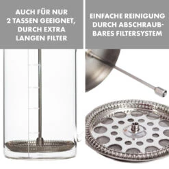 Glaswerk Ristretto French Press 1 Liter Borosilikatglas Edelstahl Walnussholz 15 Glaswerk Ristretto French Press 1 Liter Borosilikatglas Edelstahl Walnussholz -Klarstein 10036368 de 0006 logo