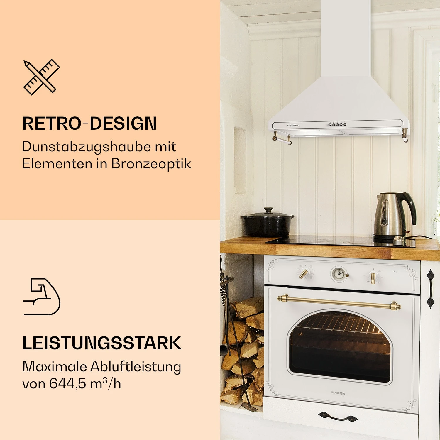 Victoria Dunstabzugshaube 60cm Retro-Design 644,5m³/h 2 LED-Lampen 5 Victoria Dunstabzugshaube 60cm Retro-Design 644,5m³/h 2 LED-Lampen – Bild 3