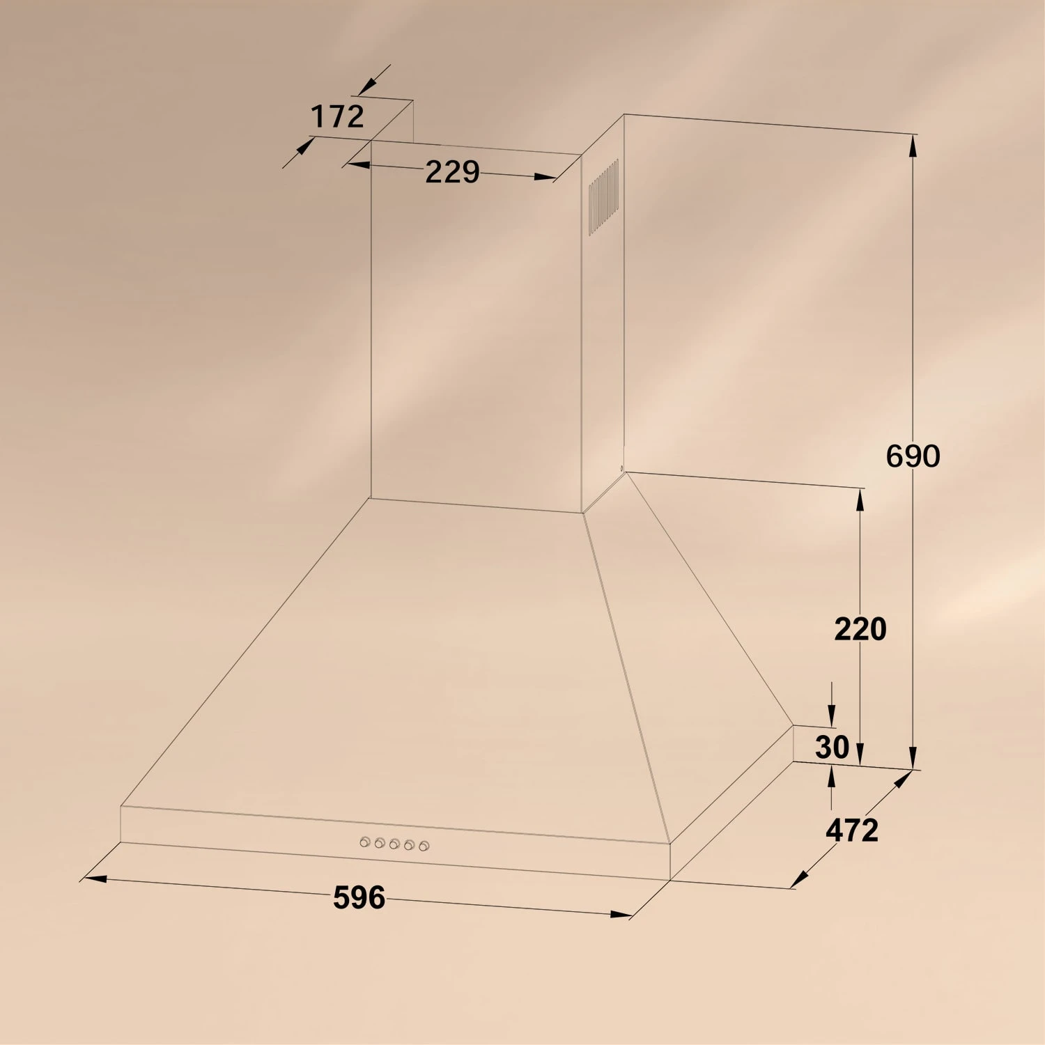 Victoria Dunstabzugshaube 60cm Retro-Design 644,5m³/h 2 LED-Lampen 8 Victoria Dunstabzugshaube 60cm Retro-Design 644,5m³/h 2 LED-Lampen – Bild 6