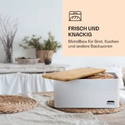Oklahoma Brotkasten Metall 35,5x15,5x23 Cm Bambus-Deckel Schneidebrett 10 Oklahoma Brotkasten Metall 35,5x15,5x23 Cm Bambus-Deckel Schneidebrett -Klarstein 10037444 de 0004 logo