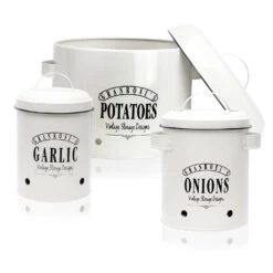 Georgia Vorratsbehälter 3er-Set Emaille-Stahlblech Vintage Rostfrei -Klarstein 10037447 yy 0003 logo