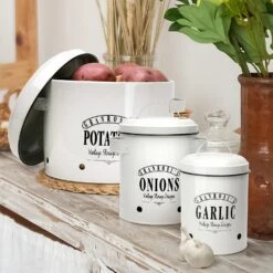 Georgia Vorratsbehälter 3er-Set Emaille-Stahlblech Vintage Rostfrei -Klarstein 10037447 yy 0004 logo