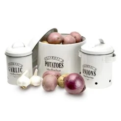 Georgia Vorratsbehälter 3er-Set Emaille-Stahlblech Vintage Rostfrei -Klarstein 10037447 yy 0006 logo