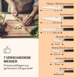 Kitano 8tlg. Messer-Set Mit Block 7 Messer Stahl Edler Holzblock 11 Kitano 8tlg. Messer-Set Mit Block 7 Messer Stahl Edler Holzblock -Klarstein 10037814 de 0004 logo