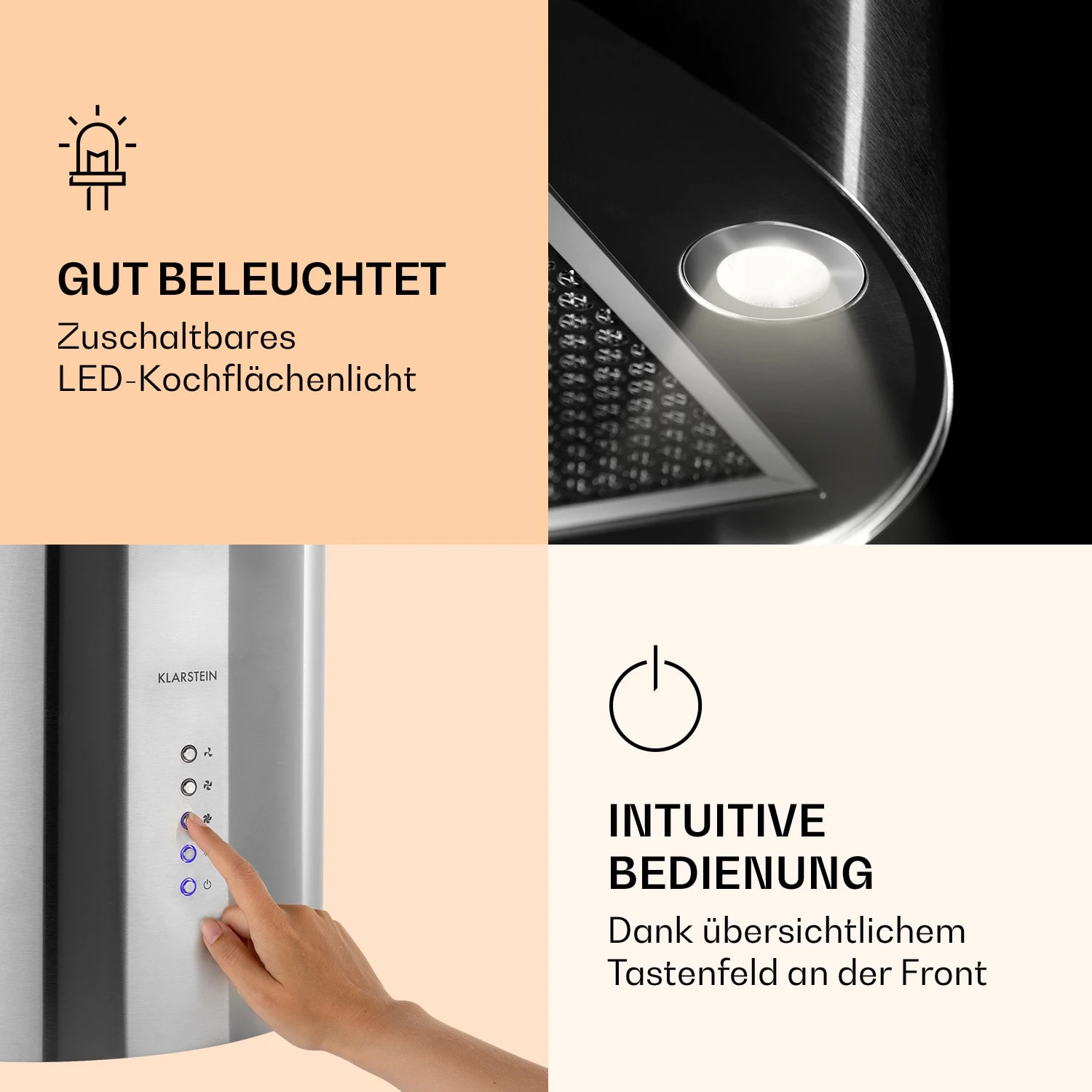 Barella Dunstabzugshaube 35,5 X 93,5 X 43 Cm Umluft 557 M³/h LED Aktivkohlefilter 5 Barella Dunstabzugshaube 35,5 X 93,5 X 43 Cm Umluft 557 M³/h LED Aktivkohlefilter – Bild 3