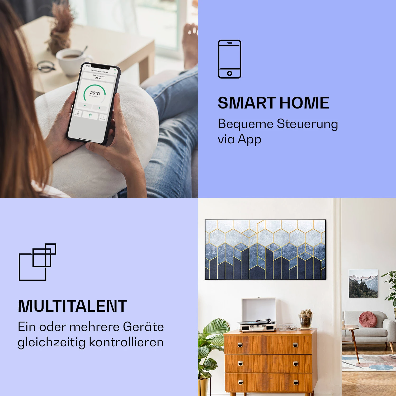 Wonderwall Air Art Smart Infrarotheizung Blaue Linie 120x60cm 700W 4 Wonderwall Air Art Smart Infrarotheizung Blaue Linie 120x60cm 700W – Bild 2