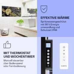 Wonderwall Air Art Smart Infrarotheizung Schwarzes Blatt 120x60cm 700W -Klarstein 10037921 de 0004 logo