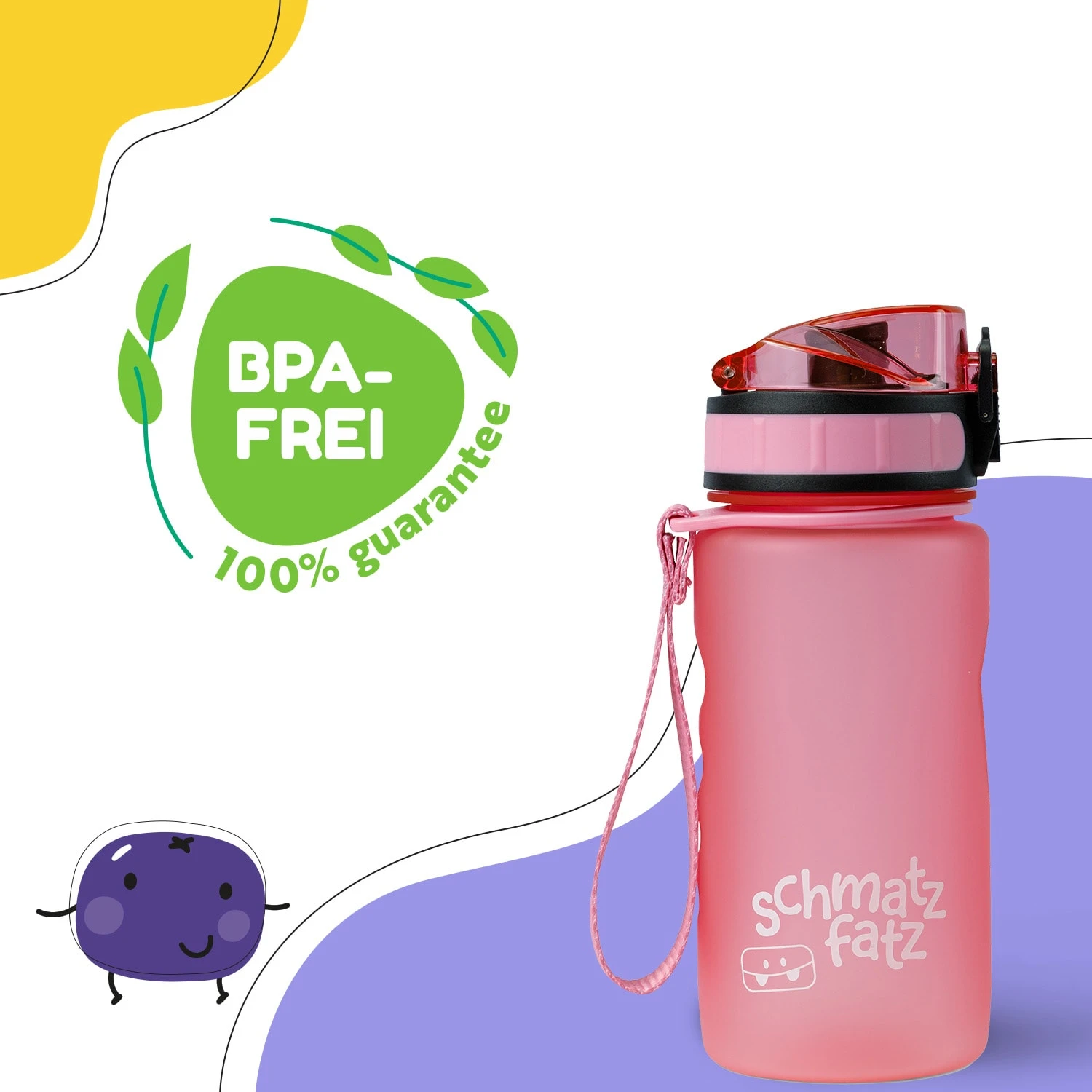 Schmatzfatz Trinkflasche Sportflasche 350 Ml 18 Cm Tritan 4 Schmatzfatz Trinkflasche Sportflasche 350 Ml 18 Cm Tritan – Bild 2