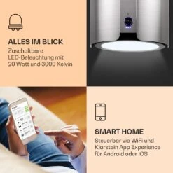 Skyfall Smart Inselabzugshaube Ø45cm Umluft 402m³/h LED 12 Skyfall Smart Inselabzugshaube Ø45cm Umluft 402m³/h LED -Klarstein 10037973 de 0003 logo