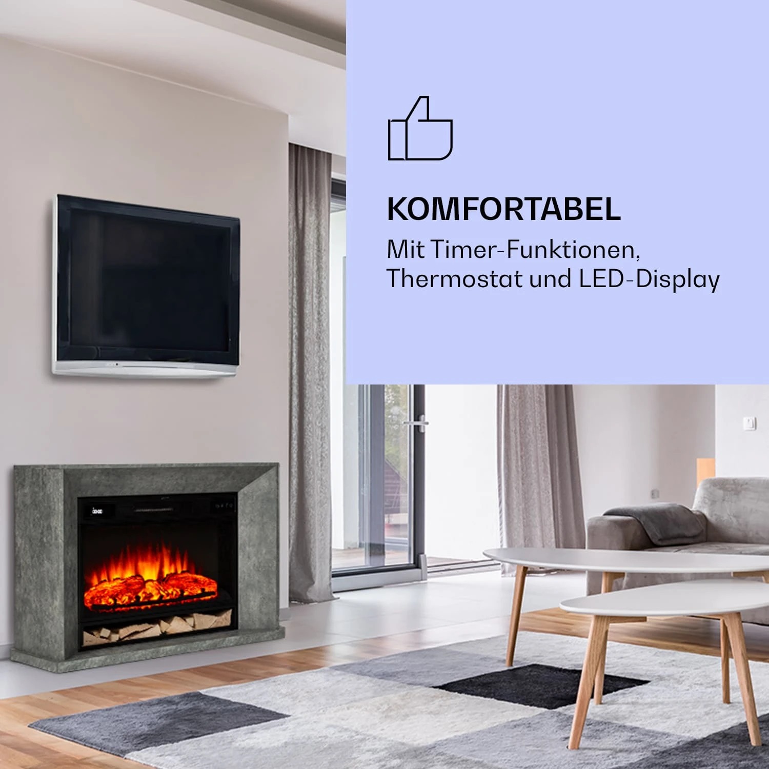 Crater Lake Elektrokamin 1900 W LED-Technik Fernbedienung 6 Crater Lake Elektrokamin 1900 W LED-Technik Fernbedienung – Bild 4