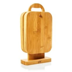 6er-Set Bambus-Frühstücksbrett Mit Ständer 22 X 0,9 X 16 Cm (BxHxT) Pflegeleicht
