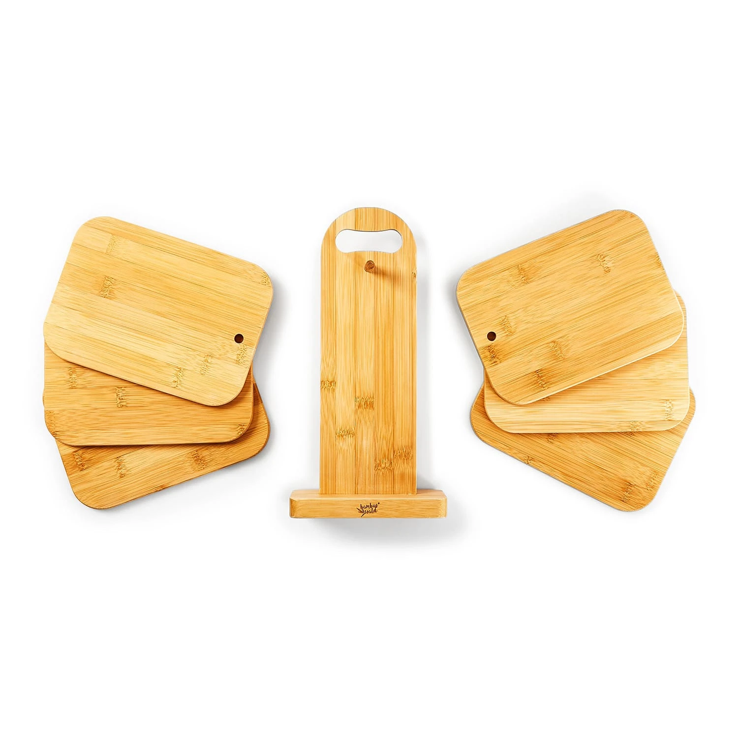 6er-Set Bambus-Frühstücksbrett Mit Ständer 22 X 0,9 X 16 Cm (BxHxT) Pflegeleicht 8 6er-Set Bambus-Frühstücksbrett Mit Ständer 22 X 0,9 X 16 Cm (BxHxT) Pflegeleicht – Bild 6