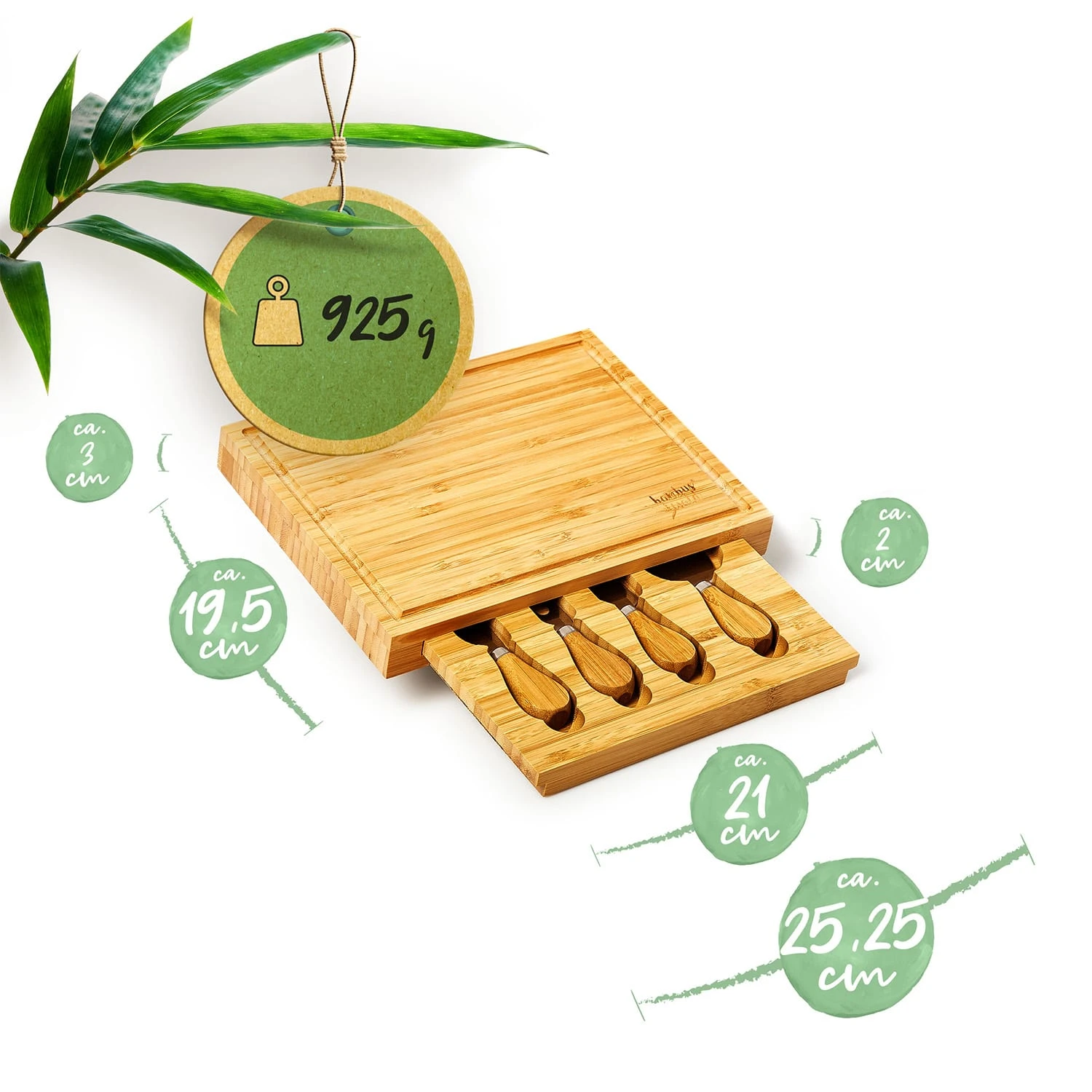 Käsebrett Mit Messerfach 25,2x3x19,5 Cm 4 Spezialmesser Pflegeleicht 9 Käsebrett Mit Messerfach 25,2x3x19,5 Cm 4 Spezialmesser Pflegeleicht – Bild 7