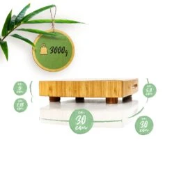 Bambus-Hackbrett 30 X 6,8 X 30 Cm (BxHxT) Standfüße Haltegriff Pflegeleicht -Klarstein 10038092 yy 0007 logo