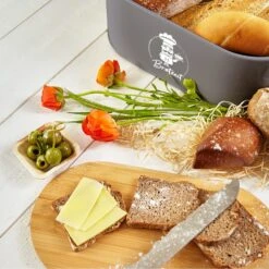 Rök Brotbox Metallblech Bambusdeckel 33,5 X 13 X 18 Cm (BxHxT) Oval -Klarstein 10038118 yy 0004 logo