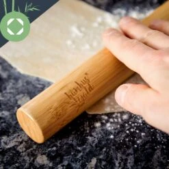 Teigroller 2er-Set 100 % Bambus 30/40 X 3,3 Cm (LxØ) Glatt Bambus -Klarstein 10038123 yy 0003 logo