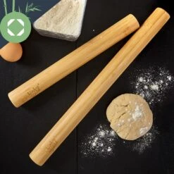 Teigroller 2er-Set 100 % Bambus 30/40 X 3,3 Cm (LxØ) Glatt Bambus -Klarstein 10038123 yy 0004 logo