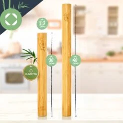 Teigroller 2er-Set 100 % Bambus 30/40 X 3,3 Cm (LxØ) Glatt Bambus -Klarstein 10038123 yy 0005 logo