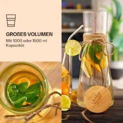 Glaskaraffe Mit Bambusdeckel Borosilikatglas Hitzebeständig 11 Glaskaraffe Mit Bambusdeckel Borosilikatglas Hitzebeständig -Klarstein 10038230 de 0003 logo