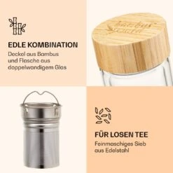 Teeflasche Mit Deckel Und Sieb 500 Ml Doppelwandiges Glas Bambus Hülle 10 Teeflasche Mit Deckel Und Sieb 500 Ml Doppelwandiges Glas Bambus Hülle -Klarstein 10038238 de 0003 logo